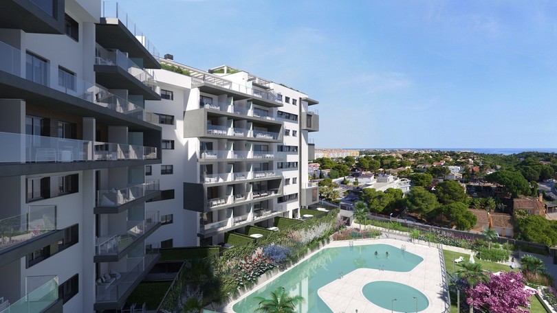 Costa Blancan kauniiseen Orihuela Costan Campoamoriin rakennettavat upeat kerrostalot.